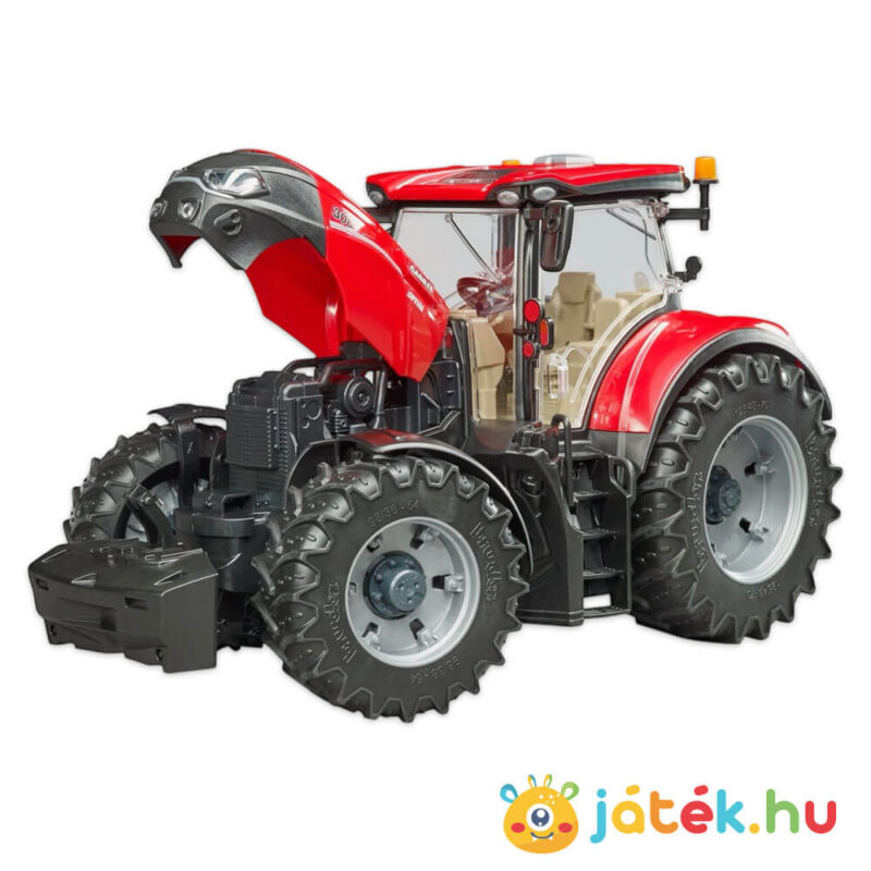 Case IH Optum 300 CVX piros játék traktor, felnyitható motorháztetővel, 34 cm (Bruder)