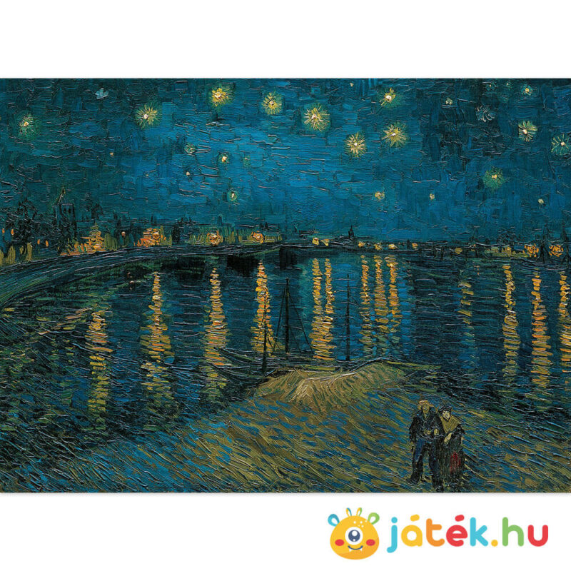 Van Gogh: Csillagos éj a Rhône fölött (Starry Night) 1000 db-os puzzle képe (Clementoni Museum Collection 39344)