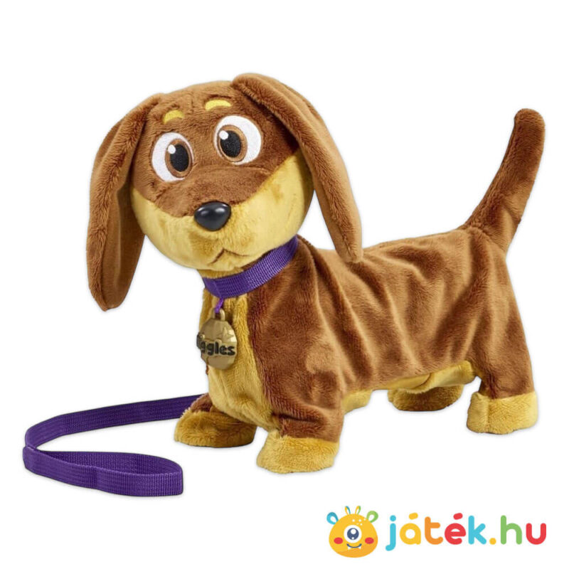 Disco Tacsi, sétáló és zenére táncoló plüss tacskó kutya kicsomagolva (Animagic)