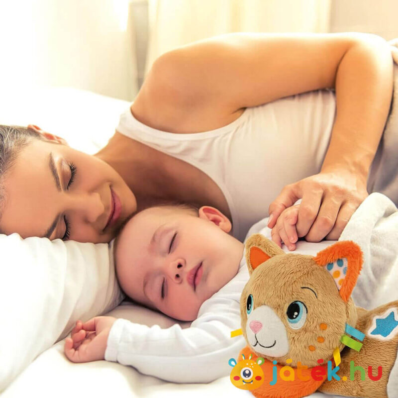 Elalvást segítő doromboló plüss cica babáknak (Baby Clementoni)