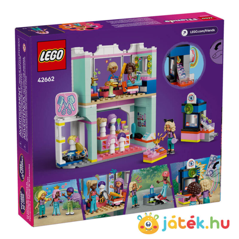 Lego Friends 42662: Fodrászat és fodrászkellékek boltja doboza, hátulról