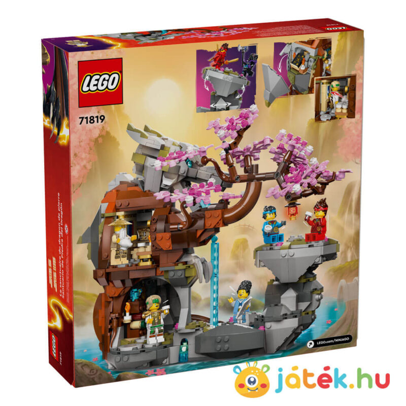 Lego Ninjago 71819: Sárkánykő Szentély doboza, hátulról