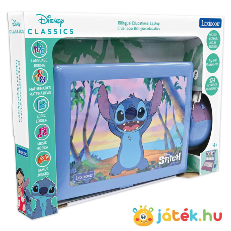 Lilo és Stitch: Stitch mintás Magyar-Angol nyelvű oktató laptop (Lexibook)