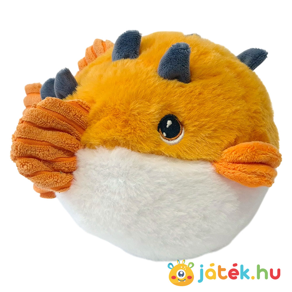 Plüss gömbhal, narancssárga-fehér, 25 cm (Keel Toys)