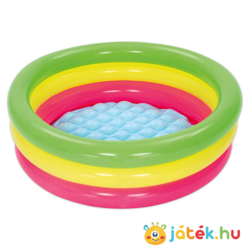 Színes, 3 gyűrűs medence felfújva, 102×25 cm (Bestway 51104)