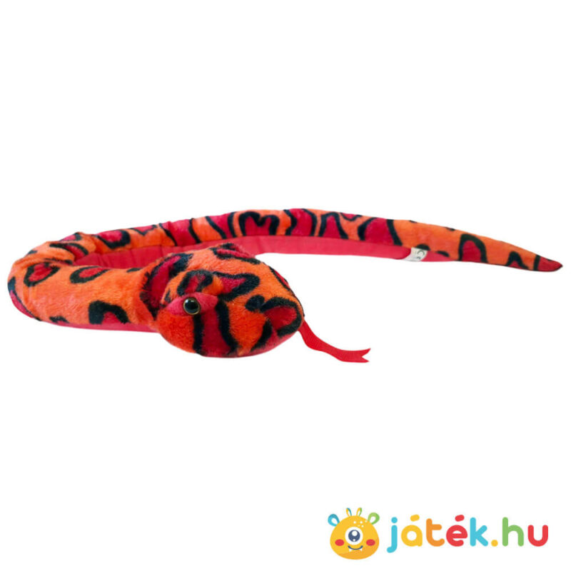 Vörös színű plüss lávakígyó előről (100 cm)