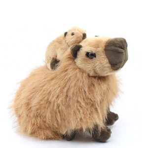 Bolyhos vízidisznó (capybara) plüss kicsinyével, 25 cm (Wild Republic)