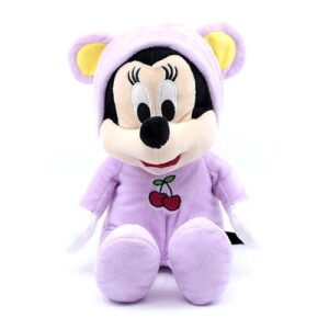 Mickey egér és barátai: Ülő Minnie egér plüss, rózsazín kapucnis pizsamában, 30 cm