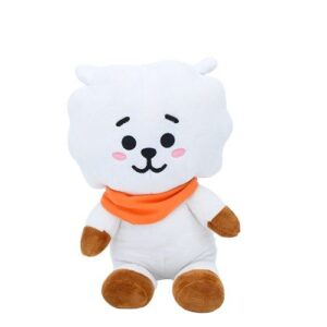 BT21: RJ, a fehér bundás barátságos alpaka plüss, 26 cm (Jin karaktere)