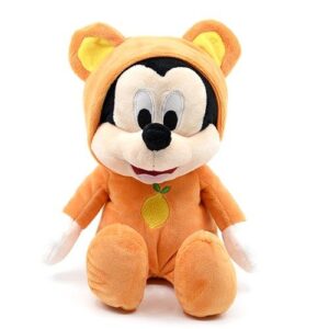Mickey egér és barátai: Mickey egér plüss, narancssárga kapucnis pizsamában, 30 cm