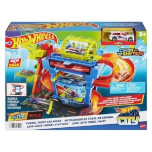 Hot Wheels City: Autómosó színváltós kisautóval játékszett
