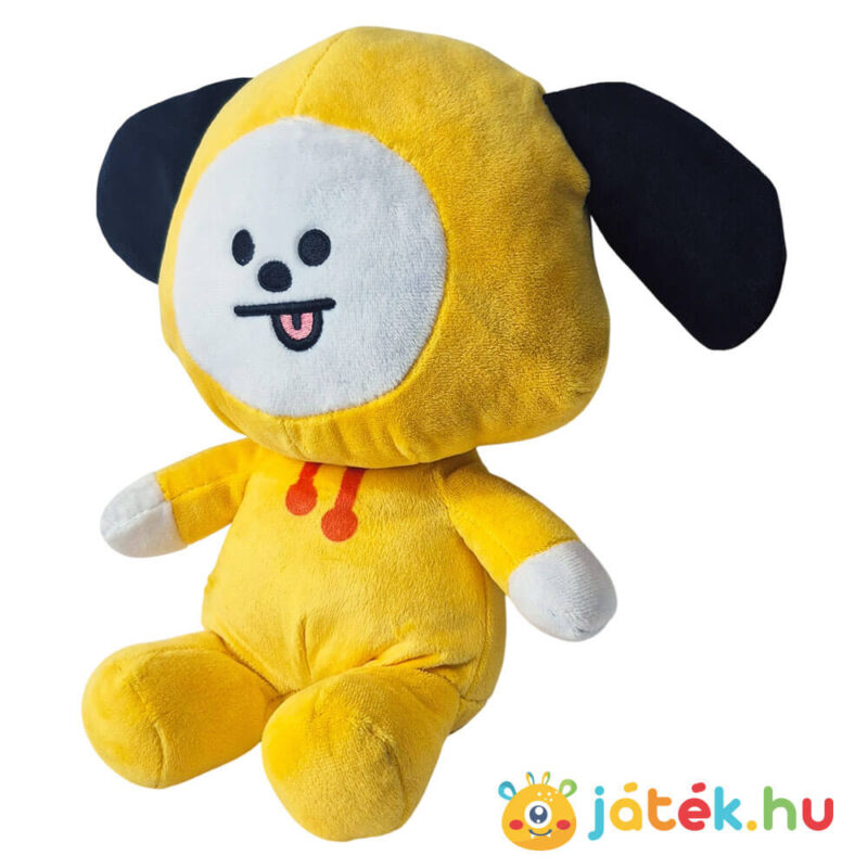 BT21: Chimmy, a sárga kapucnis kiskutya plüss balról, 26 cm (Jimin karaktere)