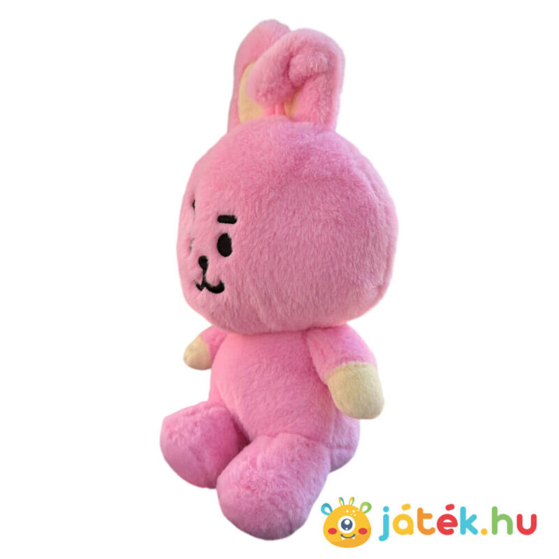 BT21: Cooky, a rózsaszín plüss nyúl, 26 cm, Jungkook karaktere balról