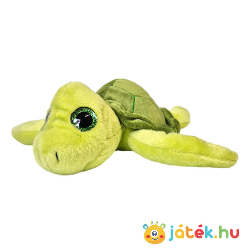 Csillogó szemű plüss teknős, balról (26 cm)