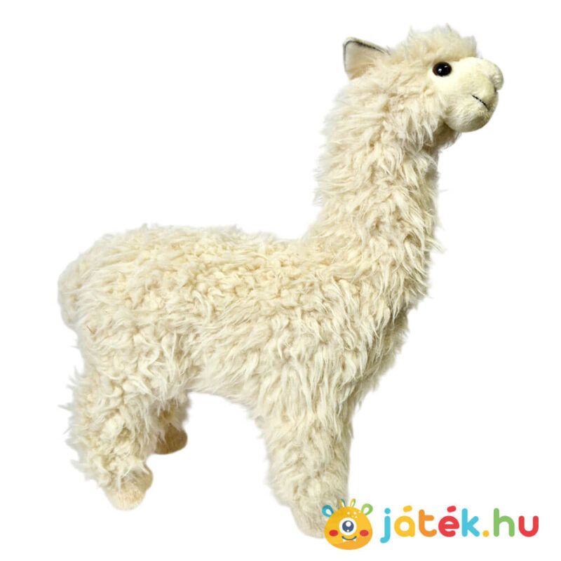 Élethű krém színű átölelhető plüss alpaka (36 cm)
