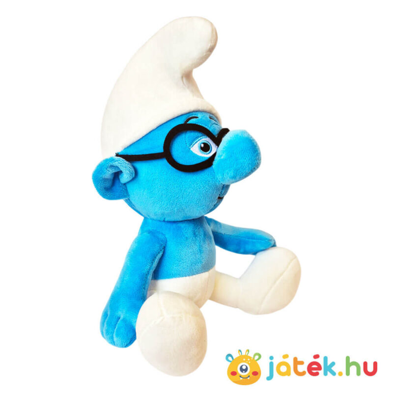 Hupikék törpikék: Okoska, ülő plüss jobbról, (27 cm)