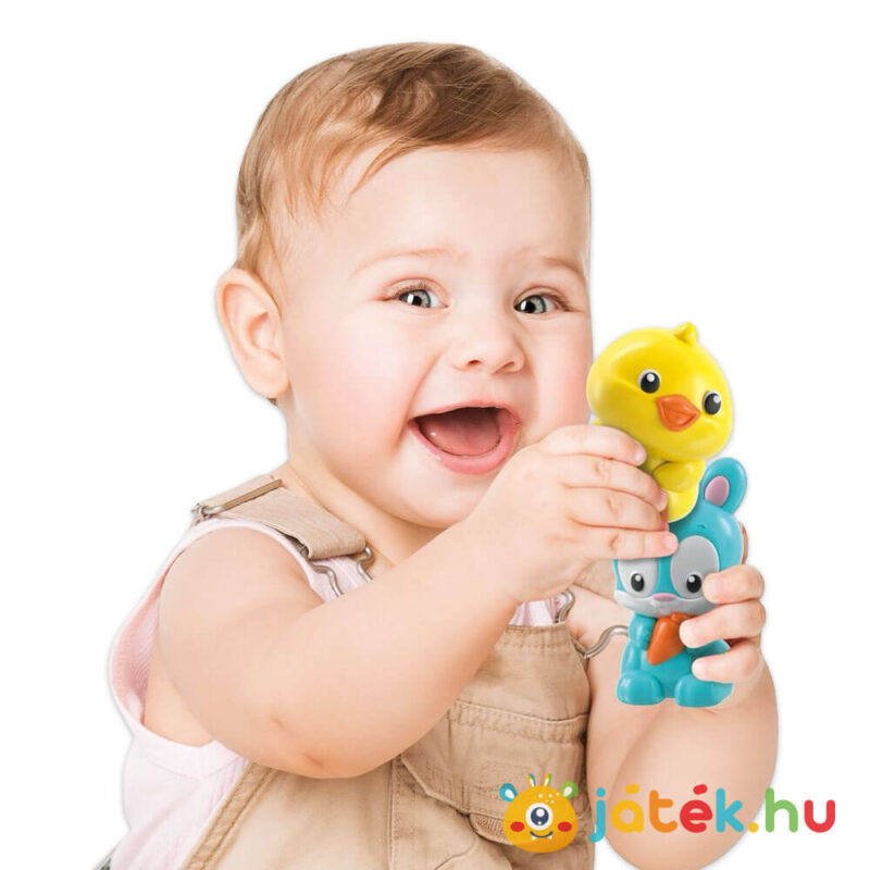 Interaktív vonat szett, készségfejlesztő bébijáték, gyerekeknek (Baby Clementoni)
