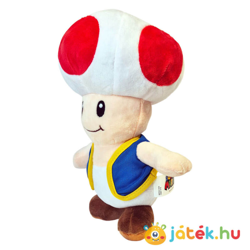 Kék mellényes Toad plüss, balról, 30 cm (Super Mario)