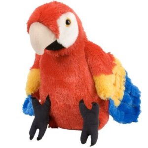 Élethű piros színű plüss ara papagáj, 30 cm (Wild Republic)