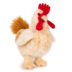 Élethű bézs színű plüss tyúk, 30 cm (Semo)