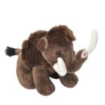 Élethű ülő sötétbarna plüss mamut, 13 cm (Wild Republic)