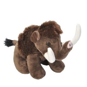 Élethű ülő sötétbarna plüss mamut, 13 cm (Wild Republic)