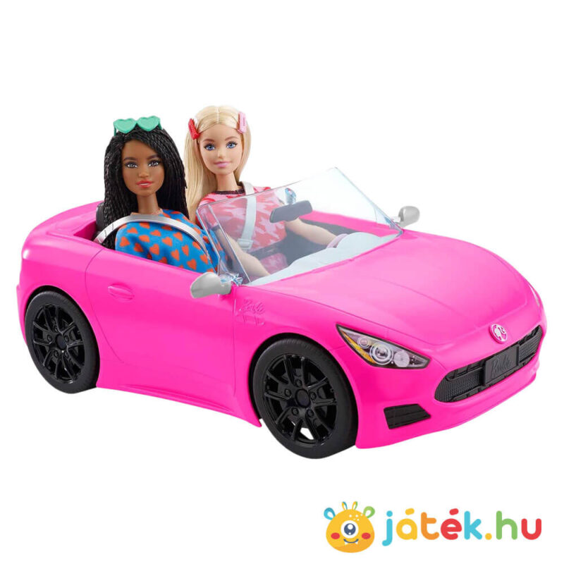 Barbie: Rózsaszín Barbie játék autó, barbie babákkal (33 cm)
