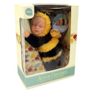 Anne Geddes: Puha testű babafigura, méhecske ruhában, 23 cm