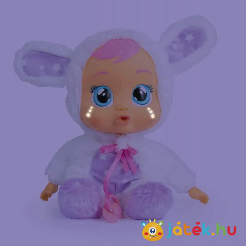 Cry Babies: Jó éjt! Coney, világító interaktív játékbaba, sírás közben (30 cm)