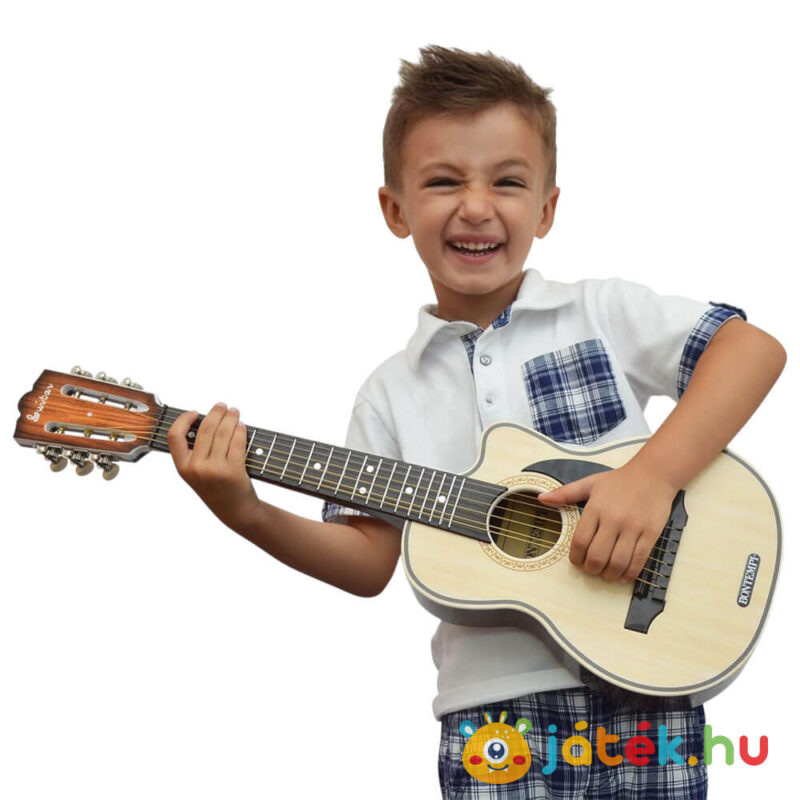 Klasszikus gyerek gitár a kézben, fém húrokkal, 70 cm (Bontempi)