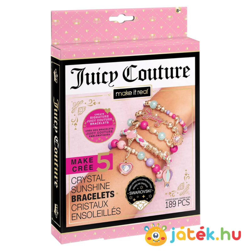 Kristály napfény karkötők, 190 db-os karkötő készítő szett, Swarovski® kristályokkal (Make It Real Juicy Couture)
