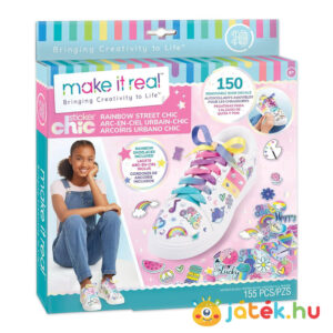Matricás cipődíszítő kreatív készlet: A szivárványos út divatja (Make it Real, Sticker Chic)