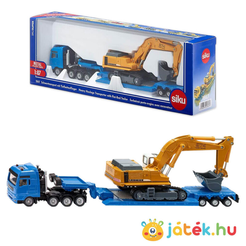 Siku: MAN tréler Liebherr lánctalpas markoló munkagéppel (1:87)