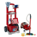 Szerepjáték: Házimunka, Vileda takaritókocsi, porszívóval (Klein 6742)