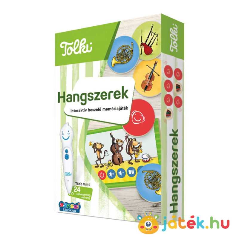Tolki memóriajáték: Hangszerek, interaktív beszélő oktatójáték doboza