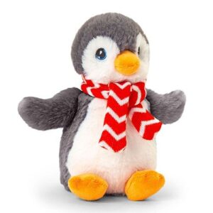 Átölelhető karácsonyi plüss pingvin sállal, 35 cm (Keel Toys)
