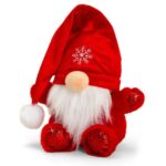 Karácsonyi plüss törpe piros színű ruhában, 15 cm (Animotsu)