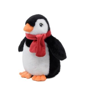 Karácsonyi plüss pingvin vörös sállal, 20 cm (Keel Toys)