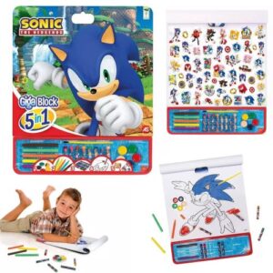 Sonic: 5 az 1-ben óriás színező matricákkal kreatív szett, 41x35 cm