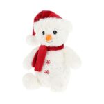 Karácsonyi ülő plüss hóember vörös sállal, 20 cm (Keel Toys)