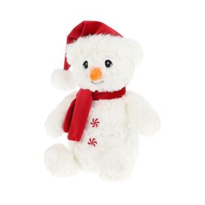 Karácsonyi ülő plüss hóember vörös sállal, 20 cm (Keel Toys)