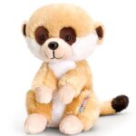 Barna-fehér színű, ülő plüss szurikáta, 14 cm (Keel Toys, Pippins)