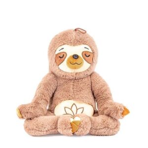 Barna plüss Buddha lajhár, 19 cm