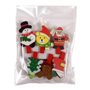 Karácsonyi csipesz, 6 darabos készlet