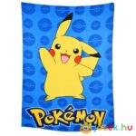 Pokémon: Pikachu mintás, kék színű polár takaró, 100×150 cm