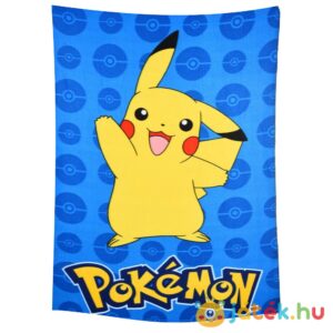 Pokémon: Pikachu mintás, kék színű polár takaró, 100×150 cm