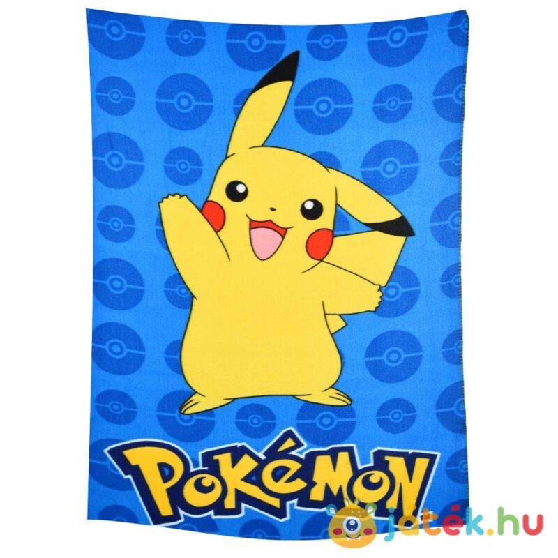 Pokémon: Pikachu mintás, kék színű polár takaró, 100×150 cm