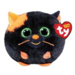 Salem, a fekete-narancssárga halloweeni szőrgombóc plüss cica, 8 cm (Ty Beanie Balls)