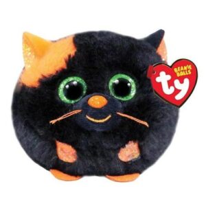 Salem, a fekete-narancssárga halloweeni szőrgombóc plüss cica, 8 cm (Ty Beanie Balls)