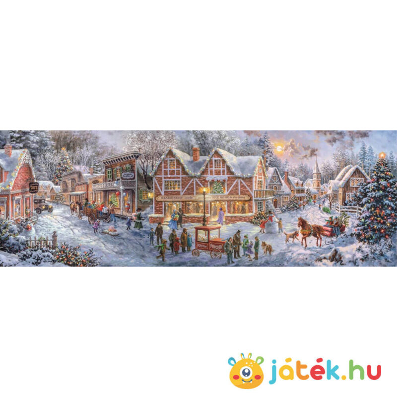 Karácsonyi készülődés, 1000 db-os panoráma puzzle képe (Clementoni Christmas Collection, 39927)